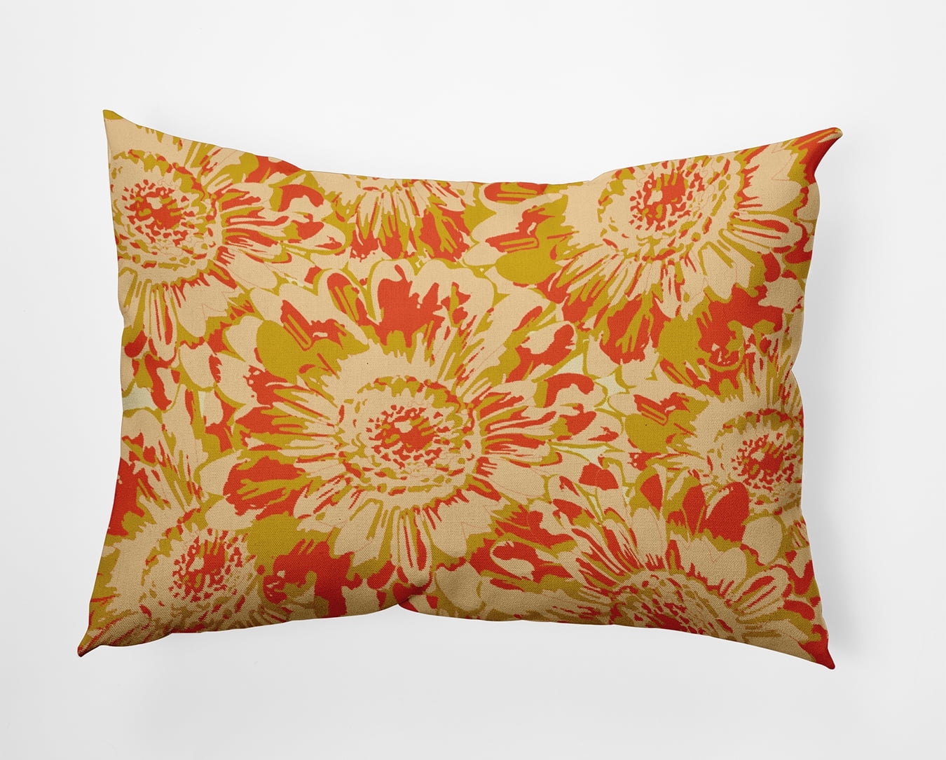 20" x 14" Simply Daisy Big Flowers Polyester Indoor/Outdoor Pillow, Mustard Qty 1