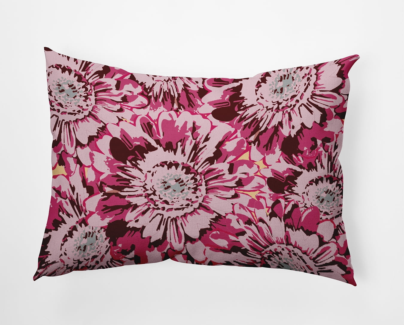 20" x 14" Simply Daisy Big Flowers Polyester Indoor/Outdoor Pillow, Pink Qty 1