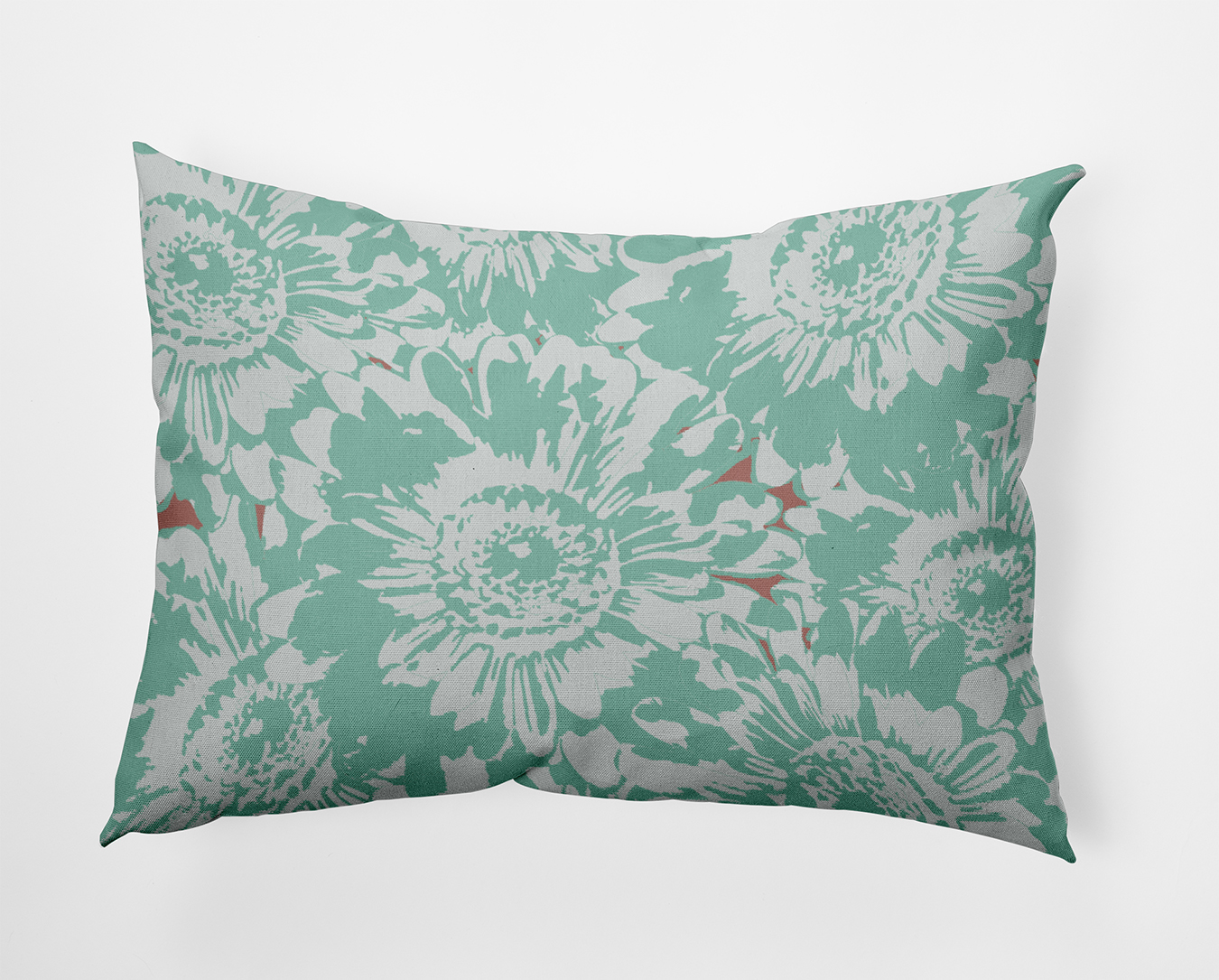 20" x 14" Simply Daisy Big Flowers Polyester Indoor/Outdoor Pillow, Spring Green Qty 1
