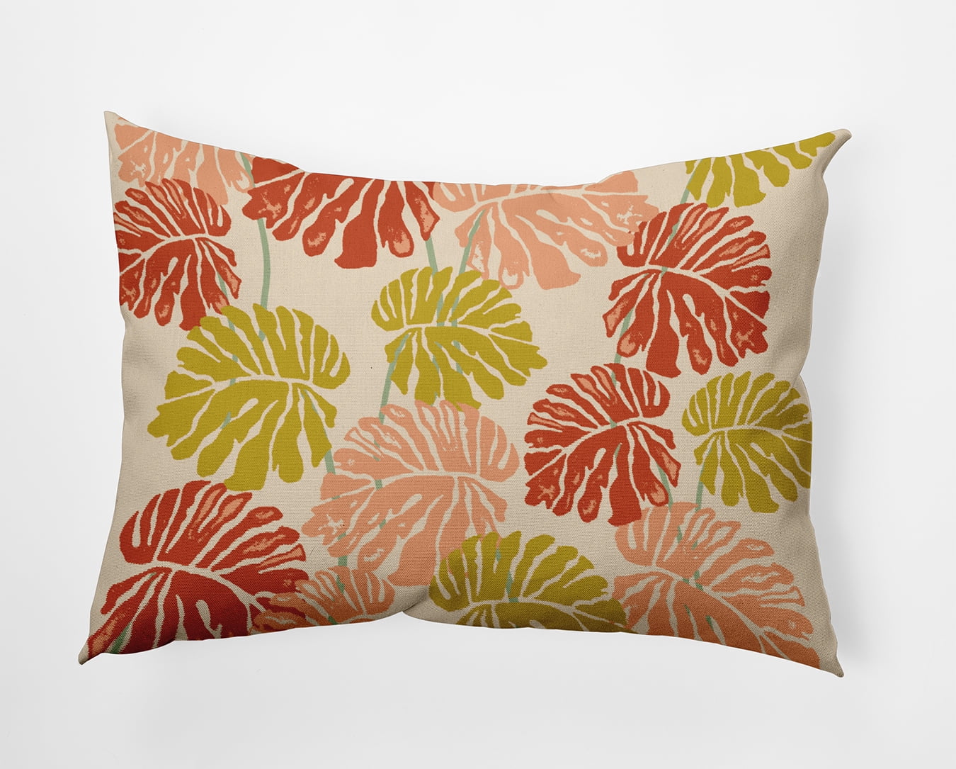 20" x 14" Simply Daisy Big Leaves Polyester Indoor/Outdoor Pillow, Mustard Qty 1