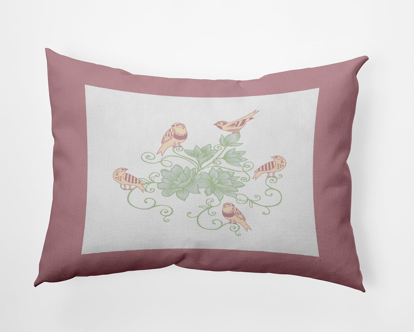 20" x 14" Simply Daisy Birds And Flowers Polyester Indoor/Outdoor Pillow, Romantic Purple Qty 1