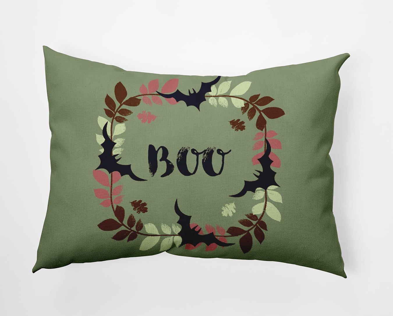 20" x 14" Simply Daisy Boo Ring Polyester Indoor/Outdoor Pillow, Green Tea Qty 1