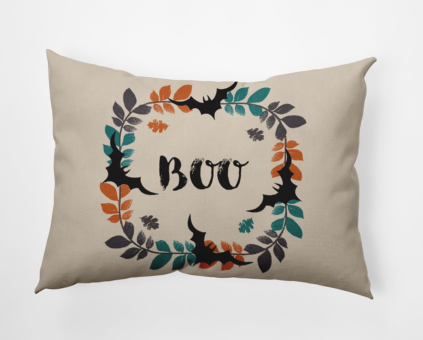 20" x 14" Simply Daisy Boo Ring Polyester Indoor/Outdoor Pillow, Taupe Qty 1