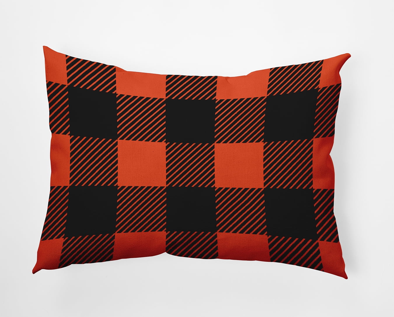 20" x 14" Simply Daisy Buffalo Plaid Polyester Accent Pillow, Harvest Orange Qty 1