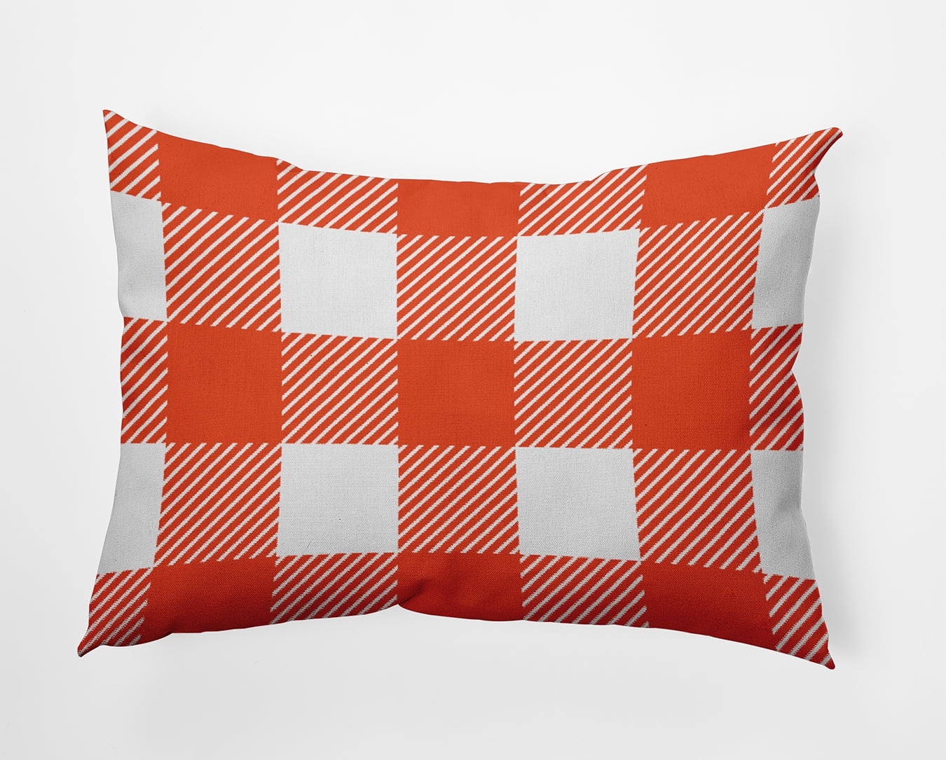 20" x 14" Simply Daisy Buffalo Plaid Polyester Accent Pillow, Harvest Orange Qty 1