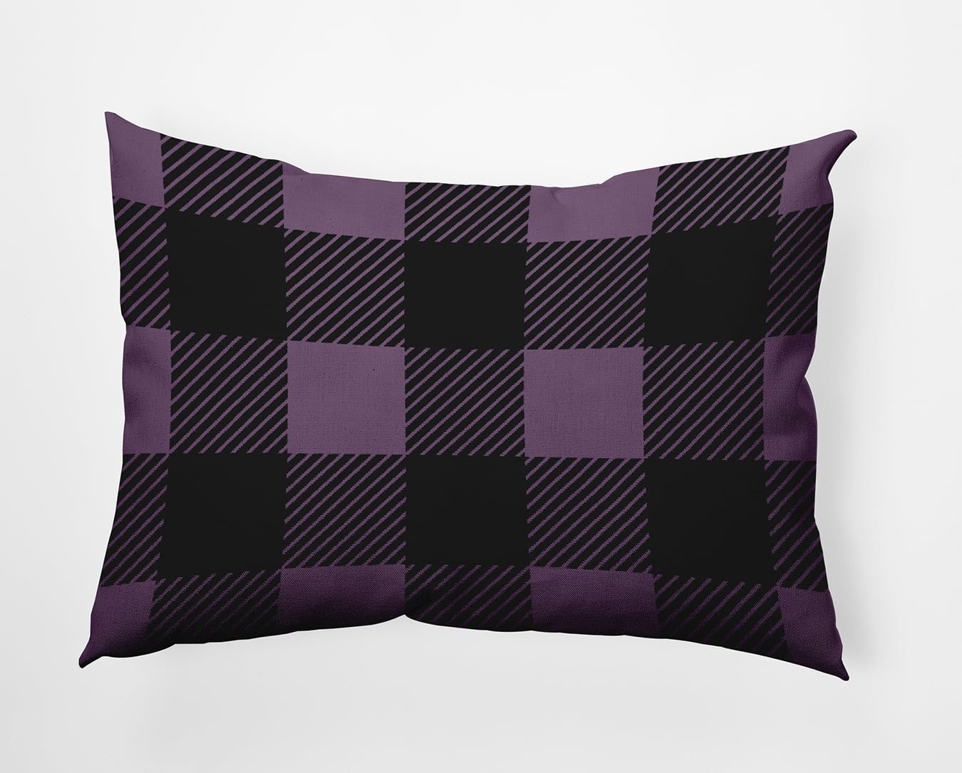 20" x 14" Simply Daisy Buffalo Plaid Polyester Indoor/Outdoor Pillow, Larkspur Qty 1