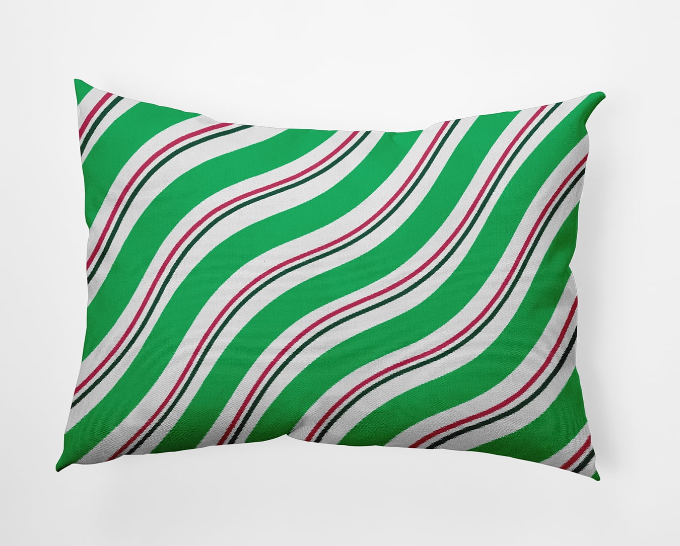 20" x 14" Simply Daisy Candy Stripes Polyester Indoor/Outdoor Pillow, Bright Green Qty 1