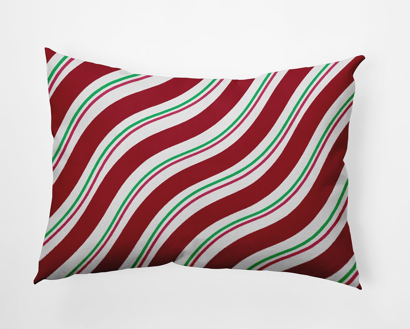 20" x 14" Simply Daisy Candy Stripes Polyester Indoor/Outdoor Pillow, Haute Red Qty 1