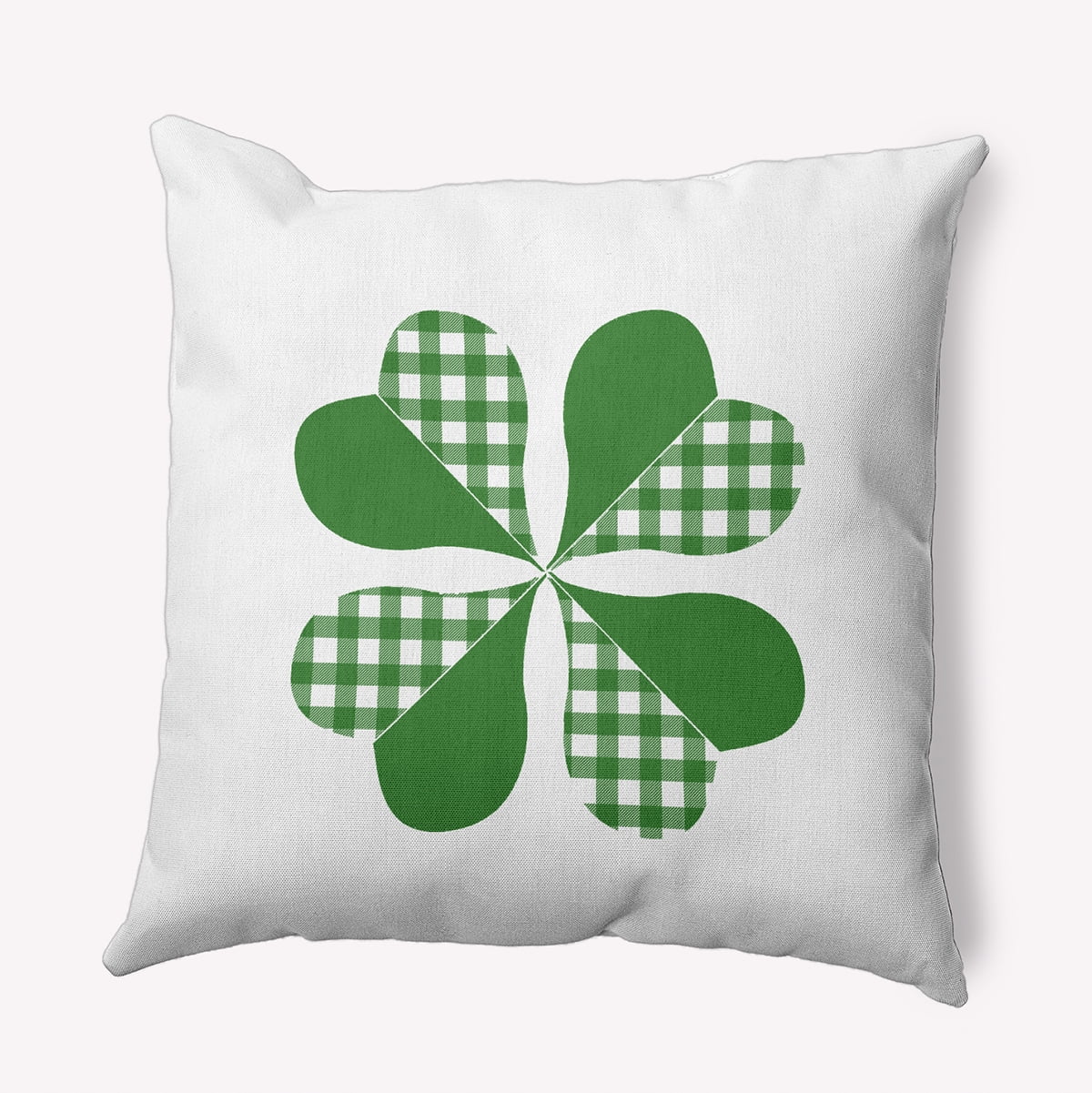 20" x 14" Simply Daisy Checkered Clover Polyester Indoor/Outdoor Pillow, Leaf Green Qty 1