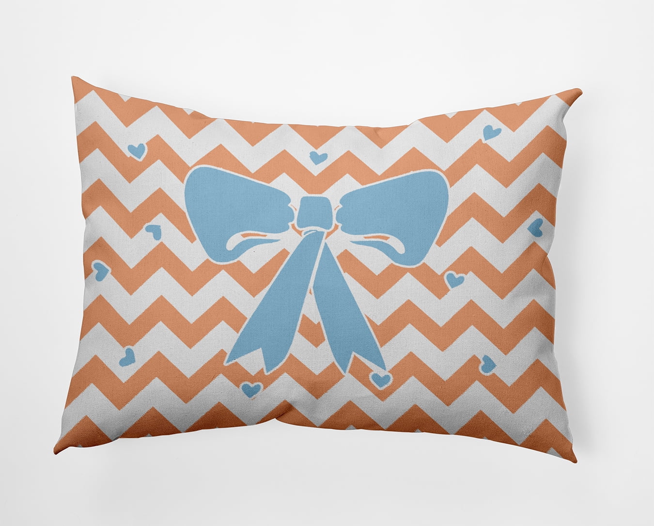 20" x 14" Simply Daisy Chevron Bow Polyester Accent Pillow, Orange Qty 1