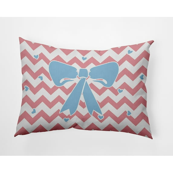20" x 14" Simply Daisy Chevron Bow Polyester Accent Pillow, Pink Icing Qty 1