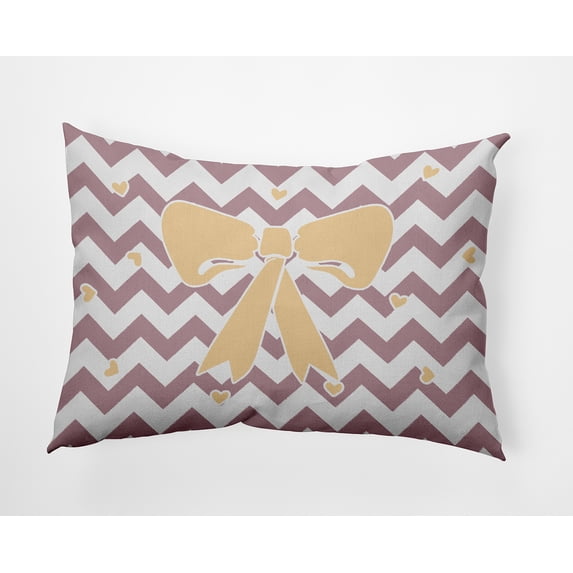 20" x 14" Simply Daisy Chevron Bow Polyester Accent Pillow, Romantic Purple Qty 1