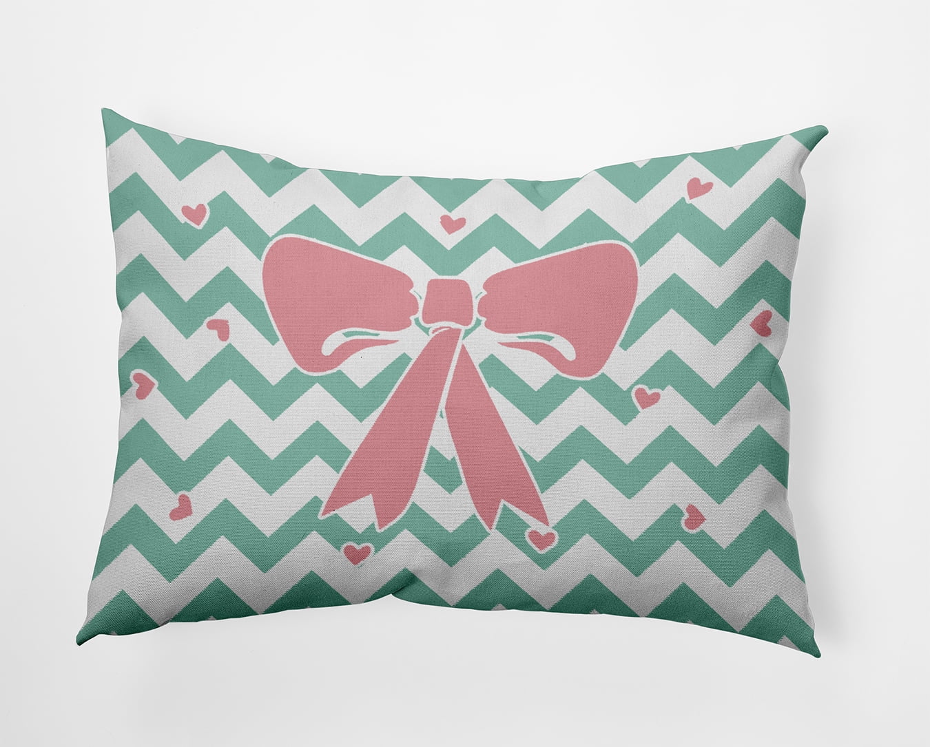 20" x 14" Simply Daisy Chevron Bow Polyester Accent Pillow, Spring Green Qty 1