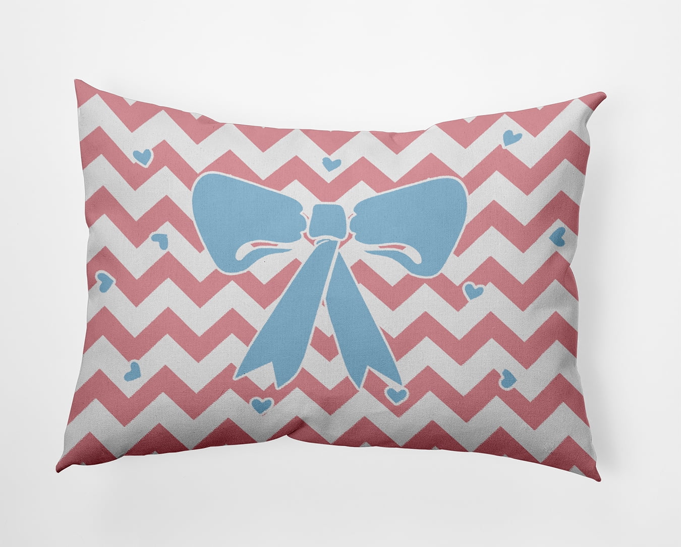 20" x 14" Simply Daisy Chevron Bow Polyester Indoor/Outdoor Pillow, Pink Icing Qty 1