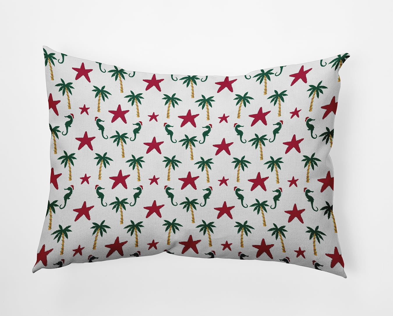 20" x 14" Simply Daisy Christmas Beach Pattern Polyester Accent Pillow, Christmas Pink Qty 1
