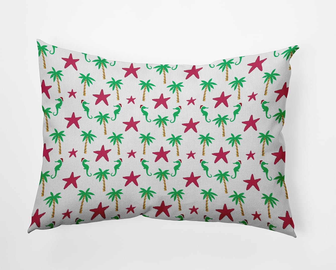 20" x 14" Simply Daisy Christmas Beach Pattern Polyester Accent Pillow, Holiday Pink Qty 1