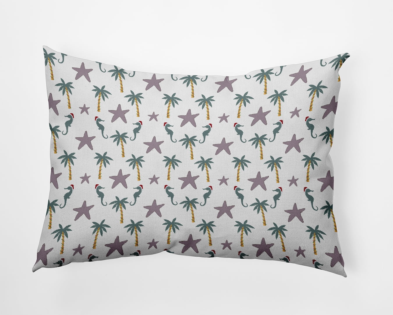 20" x 14" Simply Daisy Christmas Beach Pattern Polyester Indoor/Outdoor Pillow, Light Purple Qty 1