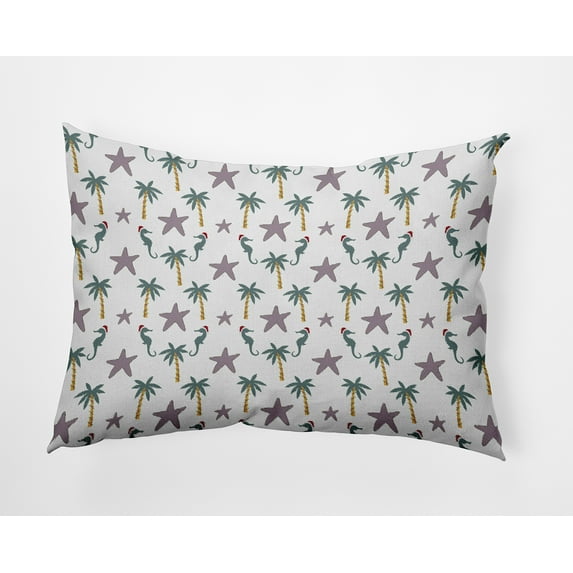 20" x 14" Simply Daisy Christmas Beach Pattern Polyester Indoor/Outdoor Pillow, Light Purple Qty 1