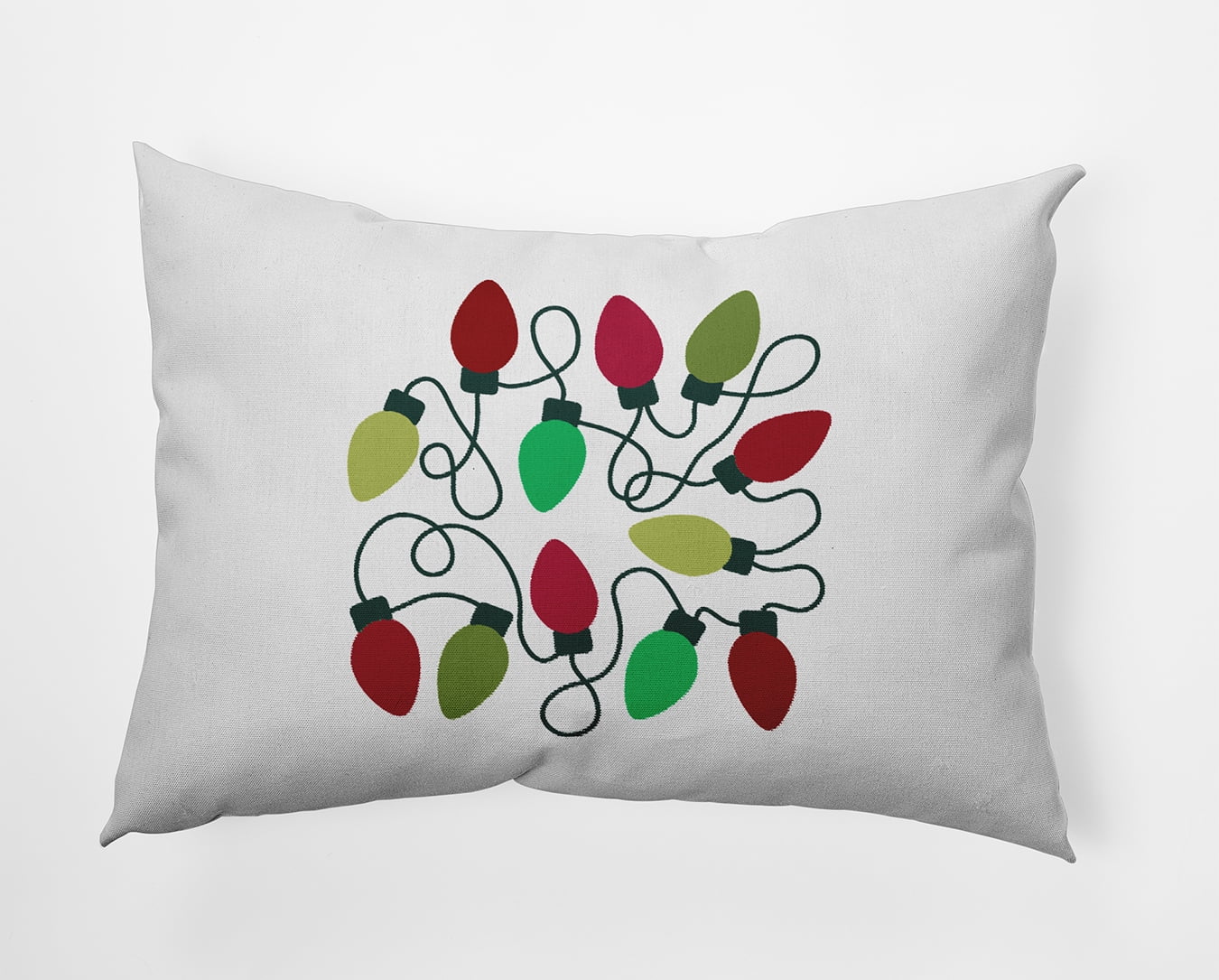 20" x 14" Simply Daisy Christmas Lights Polyester Indoor/Outdoor Pillow, Bright Green Qty 1
