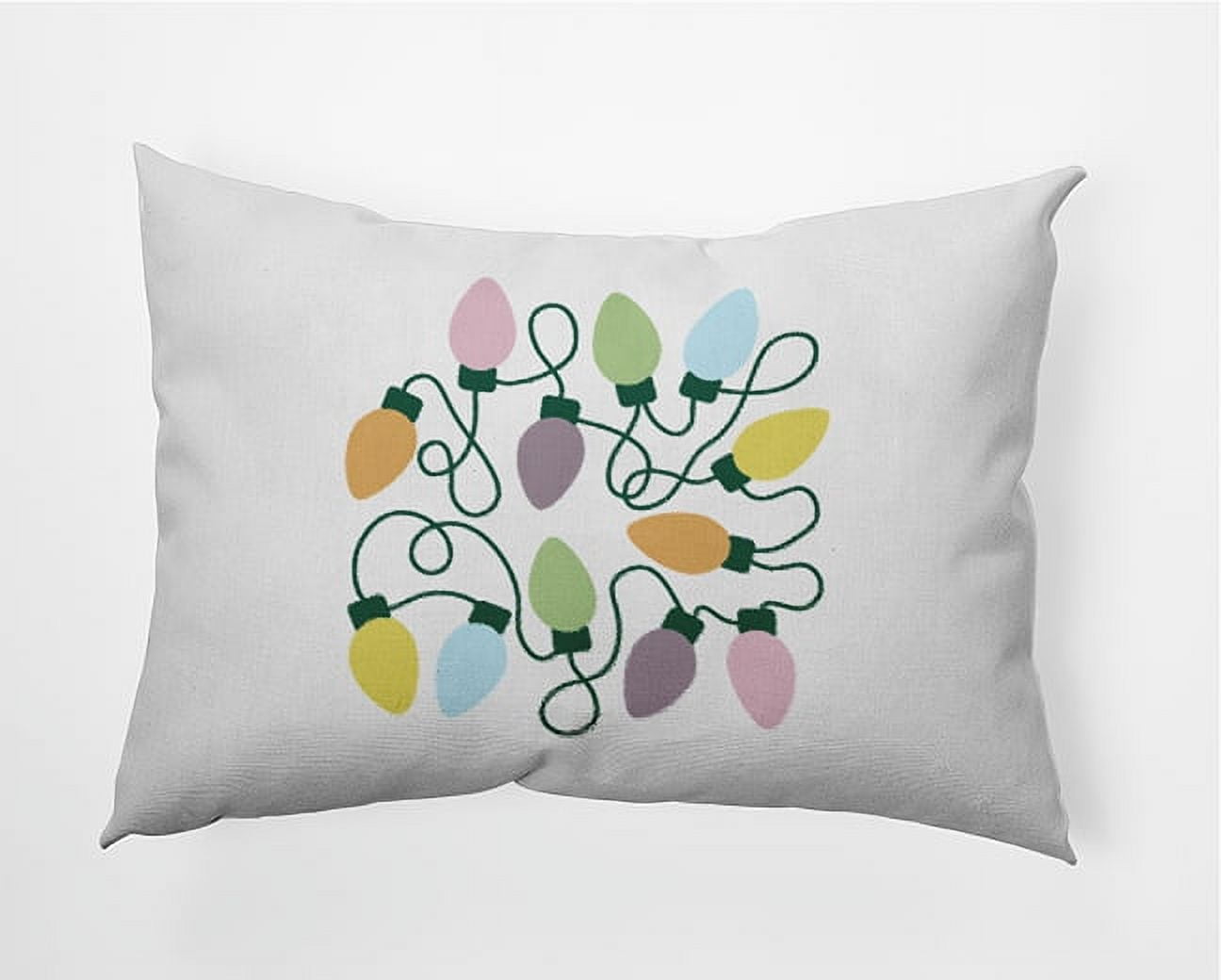 20" x 14" Simply Daisy Christmas Lights Polyester Indoor/Outdoor Pillow, Light Purple Qty 1
