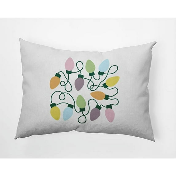 20" x 14" Simply Daisy Christmas Lights Polyester Indoor/Outdoor Pillow, Light Purple Qty 1