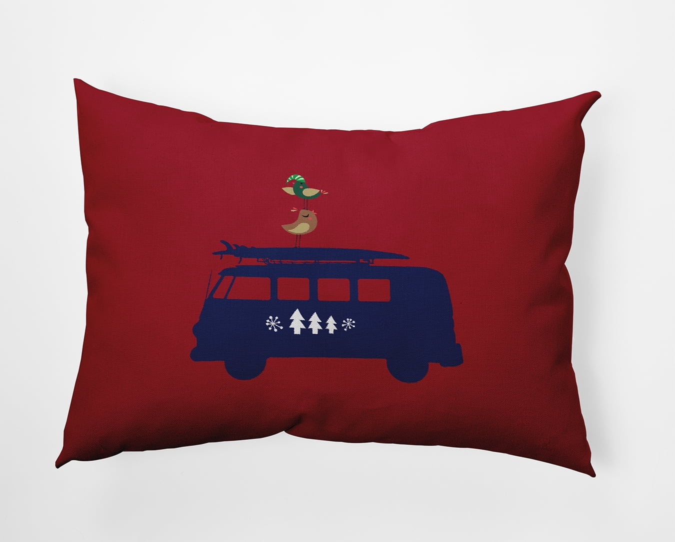 20" x 14" Simply Daisy Christmas Surf Bird Polyester Indoor/Outdoor Pillow, Haute Red Qty 1