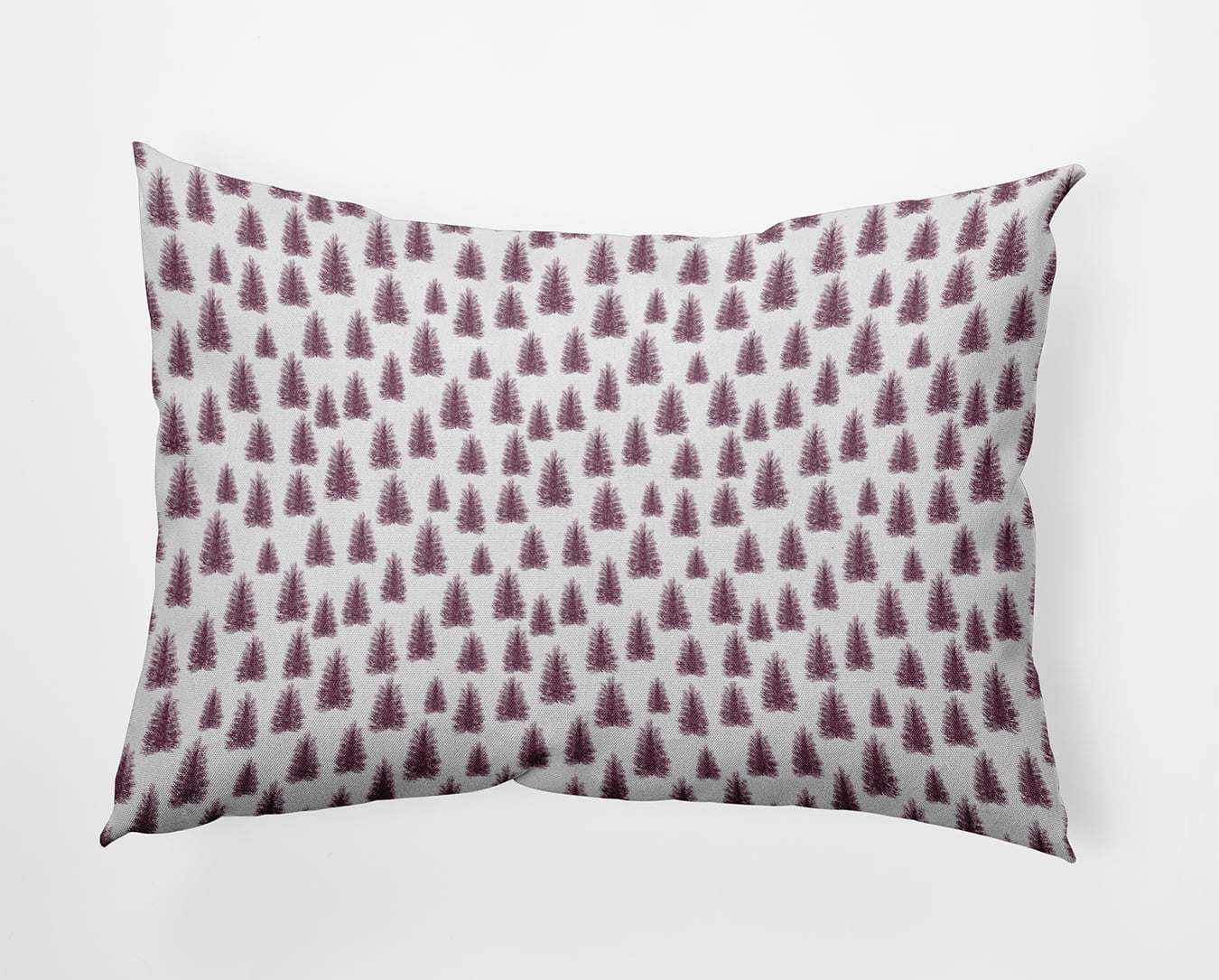 20" x 14" Simply Daisy Christmas Trees Pattern Polyester Indoor/Outdoor Pillow, Passion Flower Qty 1