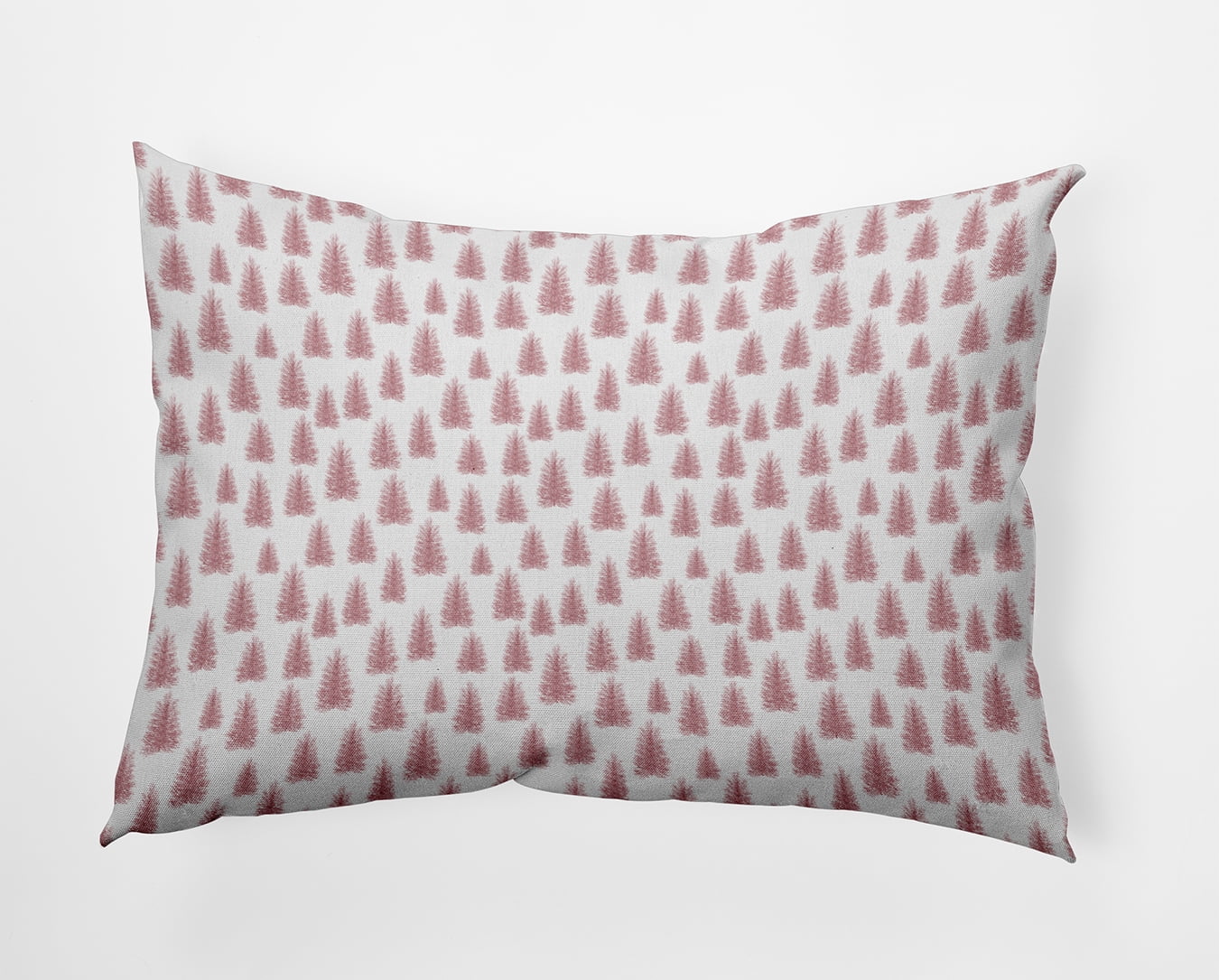 20" x 14" Simply Daisy Christmas Trees Pattern Polyester Indoor/Outdoor Pillow, Pink Icing Qty 1