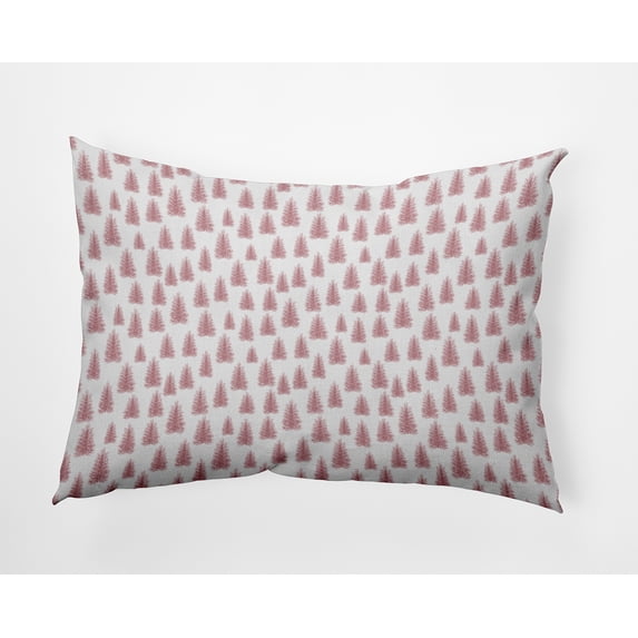 20" x 14" Simply Daisy Christmas Trees Pattern Polyester Indoor/Outdoor Pillow, Pink Icing Qty 1