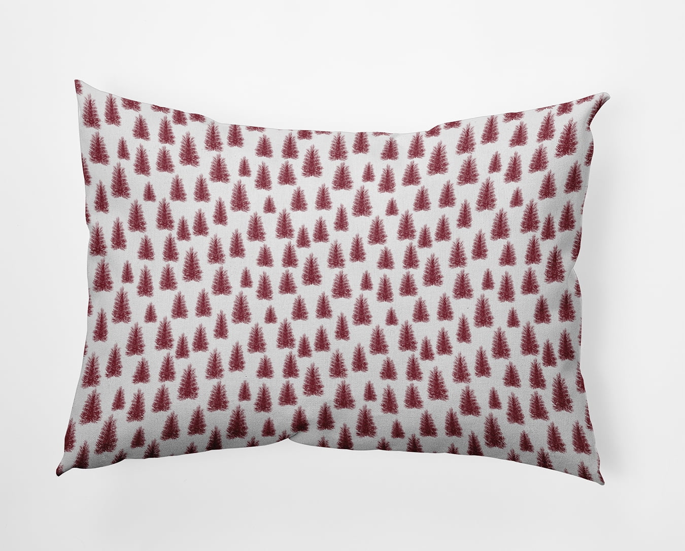20" x 14" Simply Daisy Christmas Trees Pattern Polyester Indoor/Outdoor Pillow, True Red Qty 1