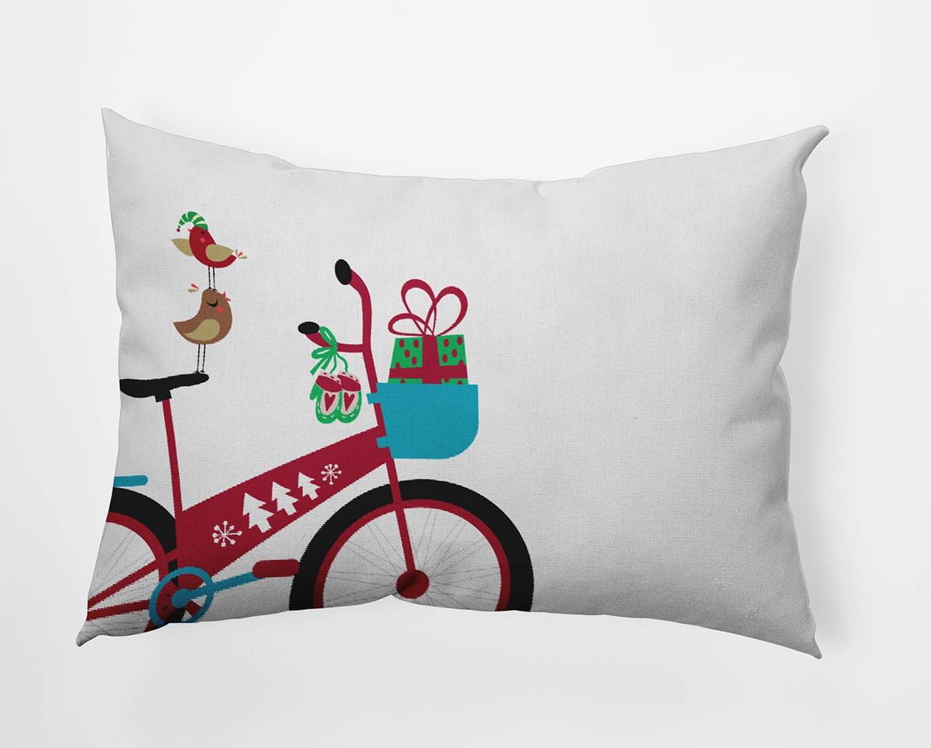 20" x 14" Simply Daisy Close Up Bike Polyester Indoor/Outdoor Pillow, Christmas Pink Qty 1