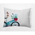 thumbnail image 1 of 20" x 14" Simply Daisy Close Up Bike Polyester Indoor/Outdoor Pillow, Turquoise Qty 1, 1 of 3