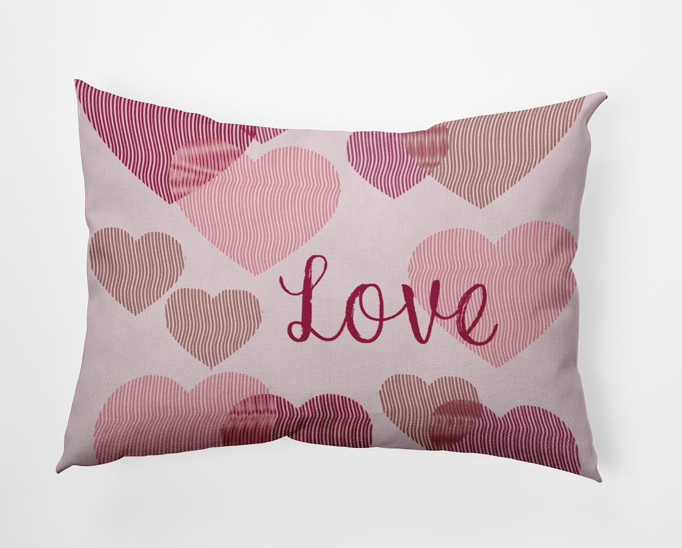 20" x 14" Simply Daisy Colliding Hearts Polyester Accent Pillow, Bold Pink Qty 1