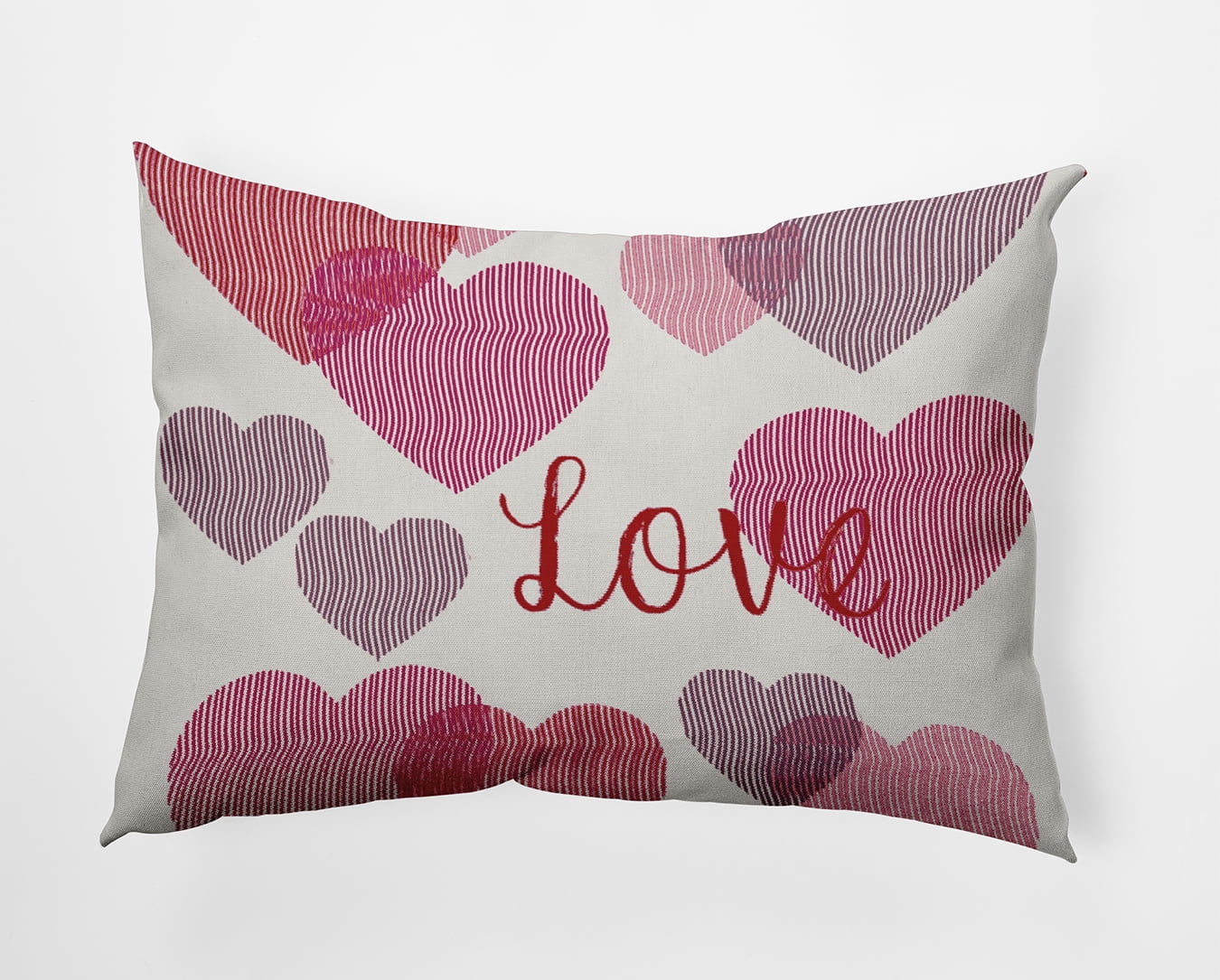 20" x 14" Simply Daisy Colliding Hearts Polyester Accent Pillow, Firecracker Qty 1