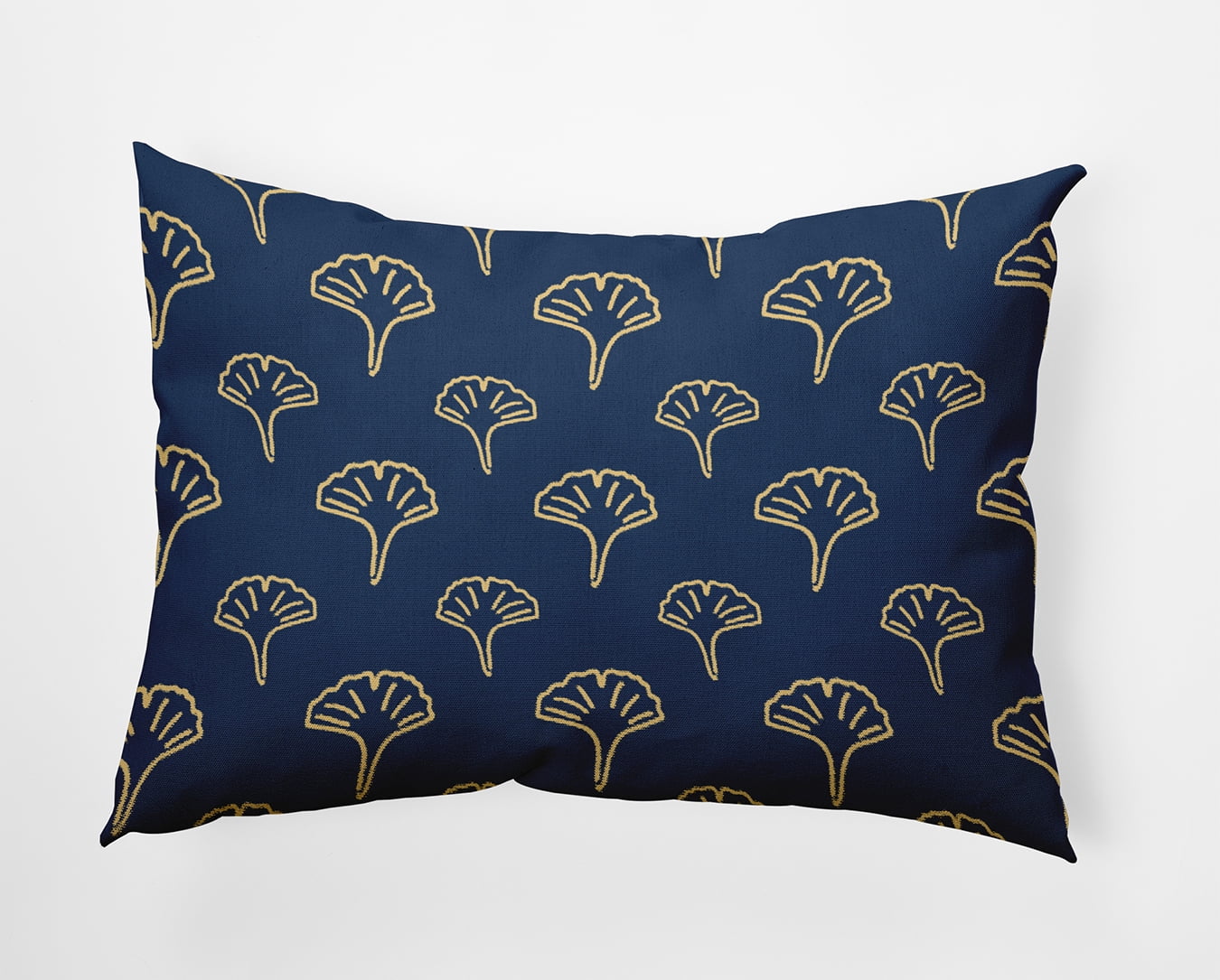 20" x 14" Simply Daisy Cottage Ginko Polyester Accent Pillow, Navy Qty 1