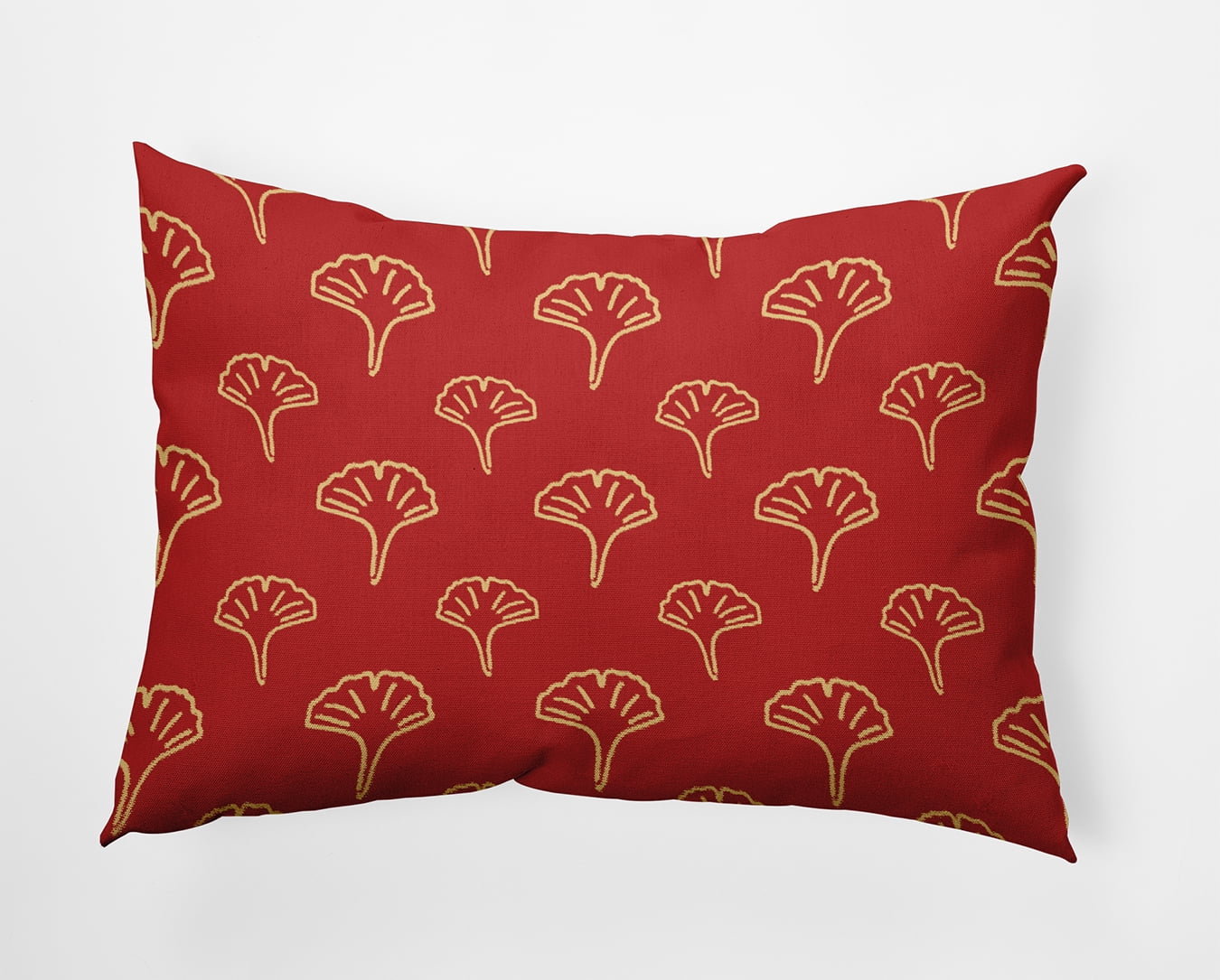 20" x 14" Simply Daisy Cottage Ginko Polyester Indoor/Outdoor Pillow, Berry Red (1 Count)