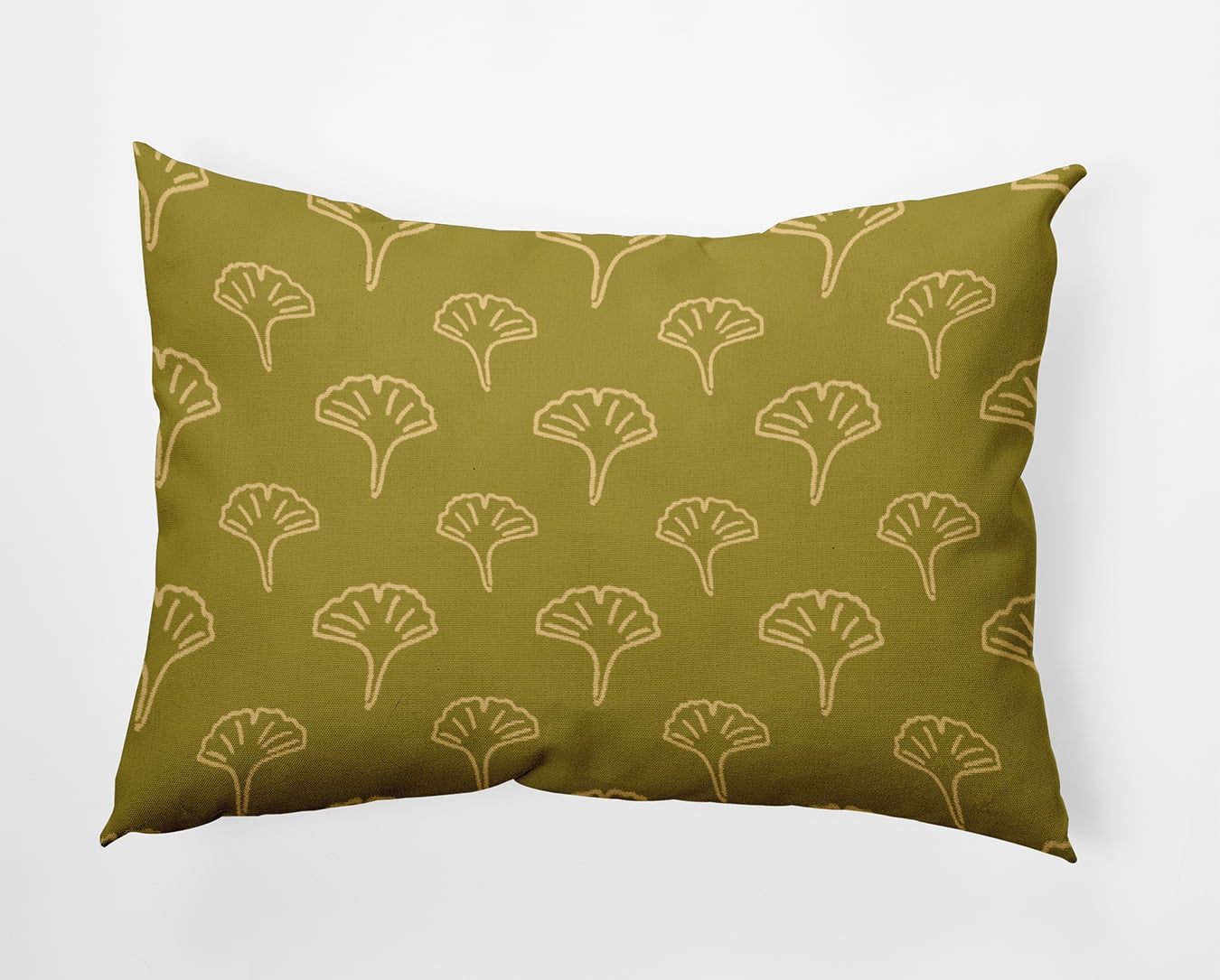 20" x 14" Simply Daisy Cottage Ginko Polyester Indoor/Outdoor Pillow, Muted Gold Qty 1