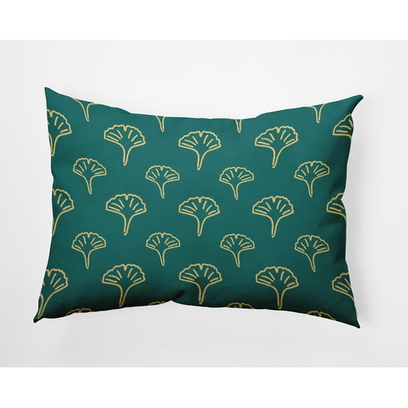 20" x 14" Simply Daisy Cottage Ginko Polyester Indoor/Outdoor Pillow, Teal Qty 1
