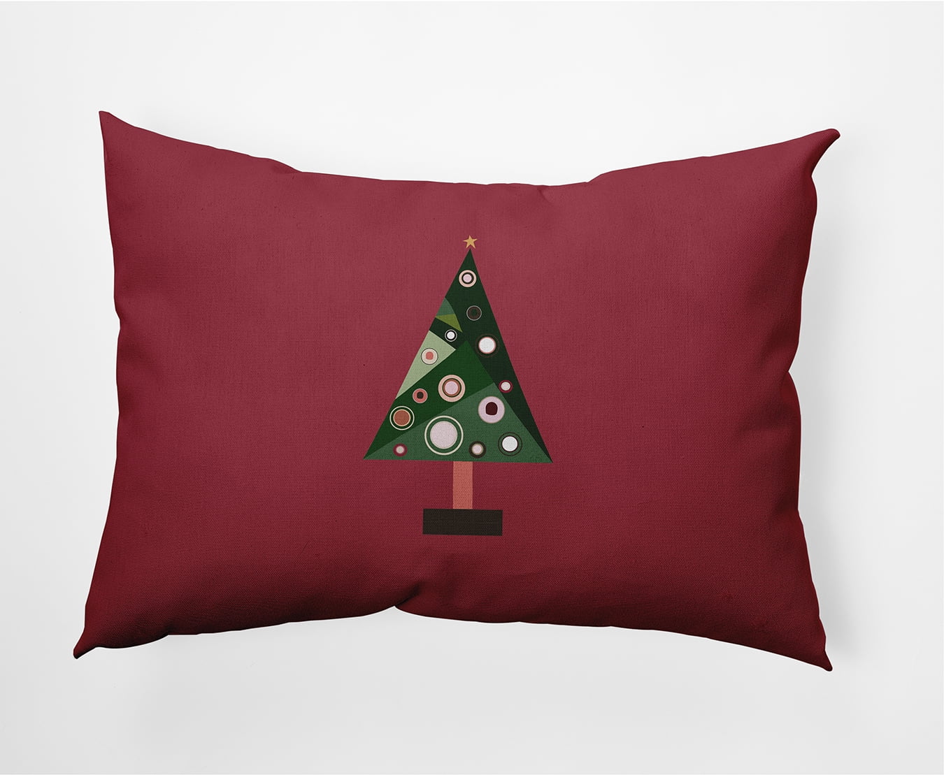 20" x 14" Simply Daisy Crazy Christmas Polyester Accent Pillow, Brick Red (1 Count)