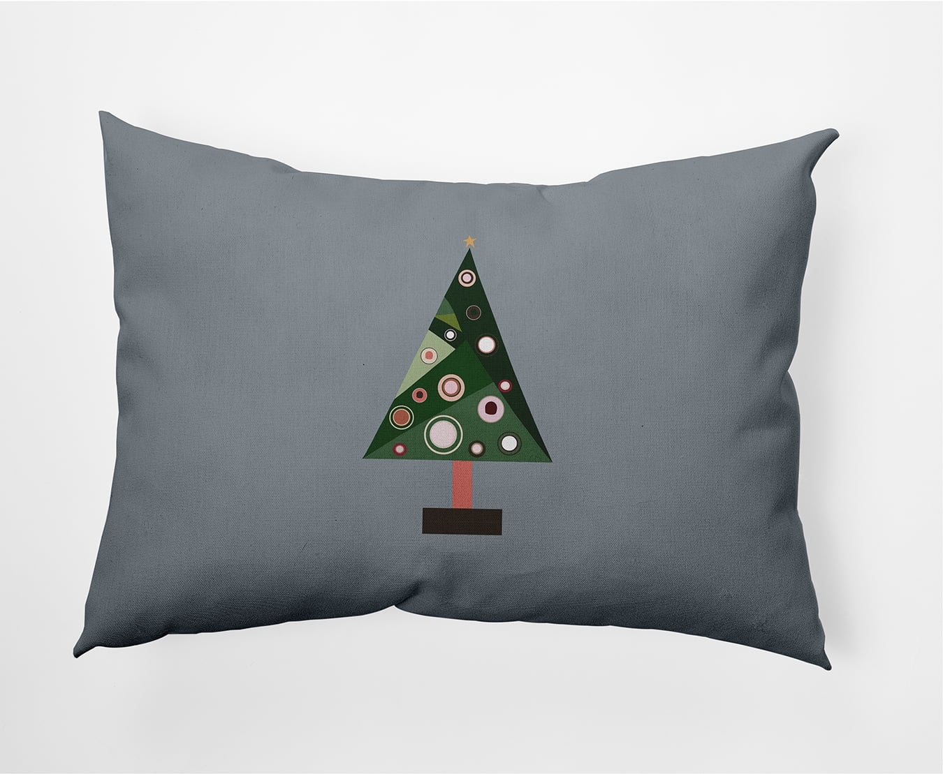 20" x 14" Simply Daisy Crazy Christmas Polyester Accent Pillow, Mid Grey (1 Count)
