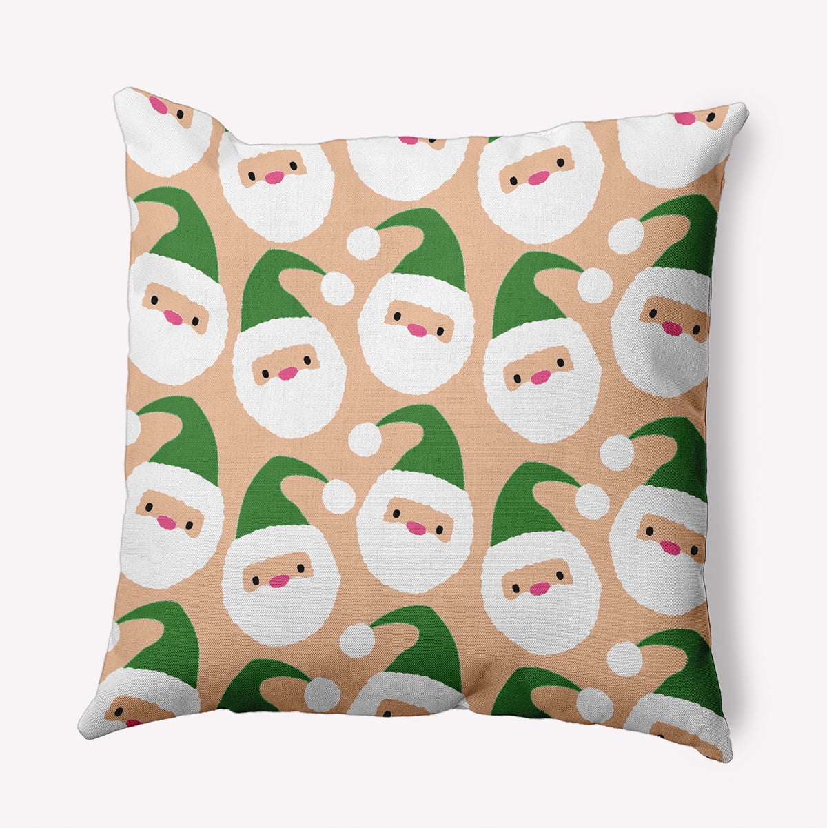 20" x 14" Simply Daisy Dancing Santas Polyester Accent Pillow, Leaf Green Qty 1