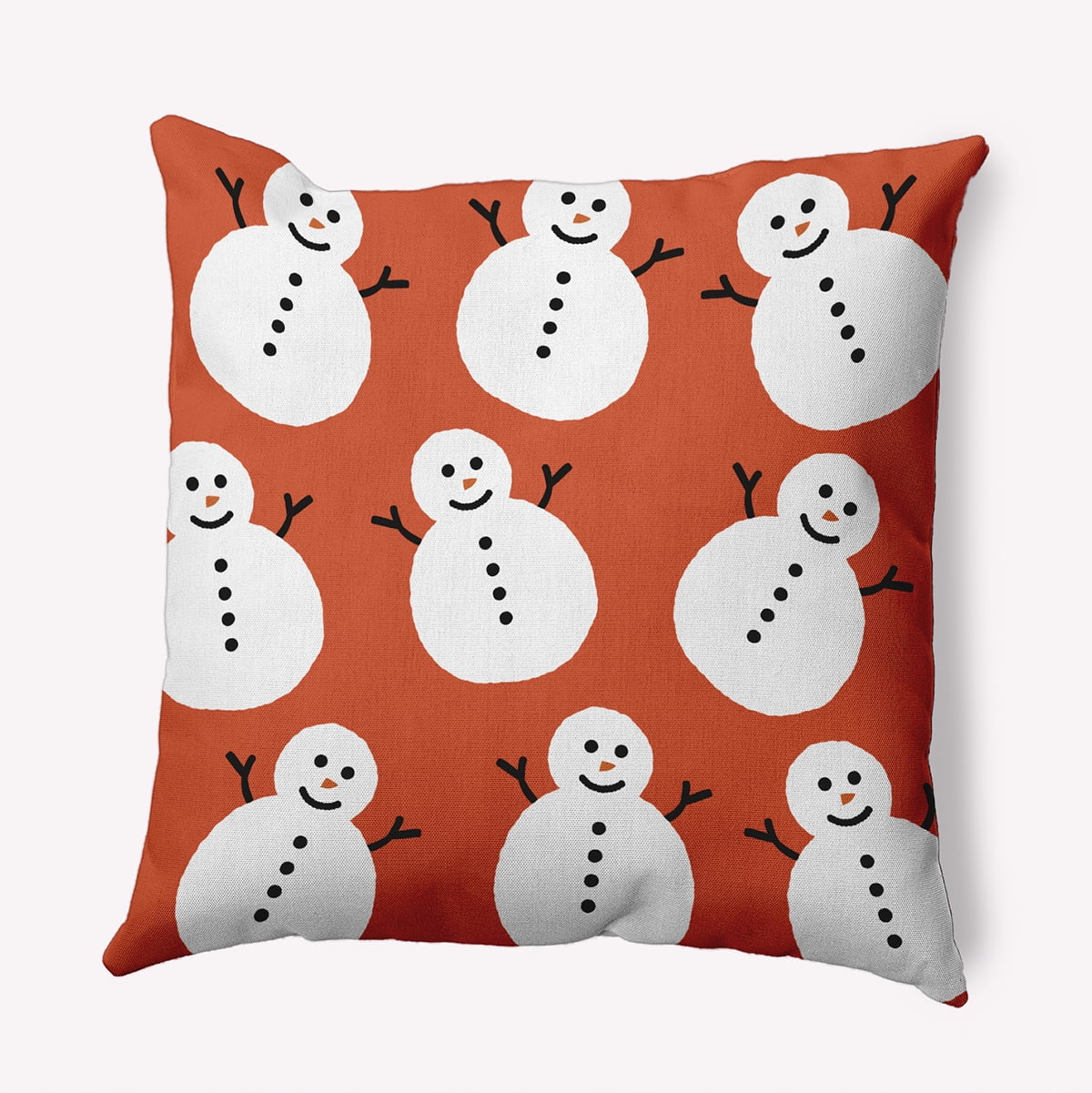 20" x 14" Simply Daisy Dancing Snowmen Polyester Accent Pillow, Surf Board Orange Qty 1
