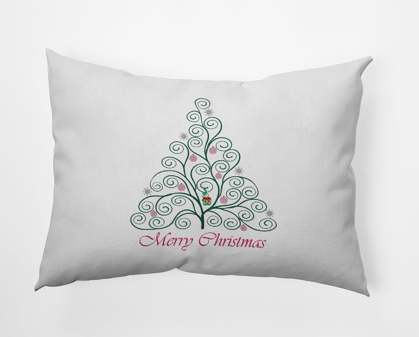 20" x 14" Simply Daisy Decorated Filigree Tree Polyester Accent Pillow, Forest Green Qty 1