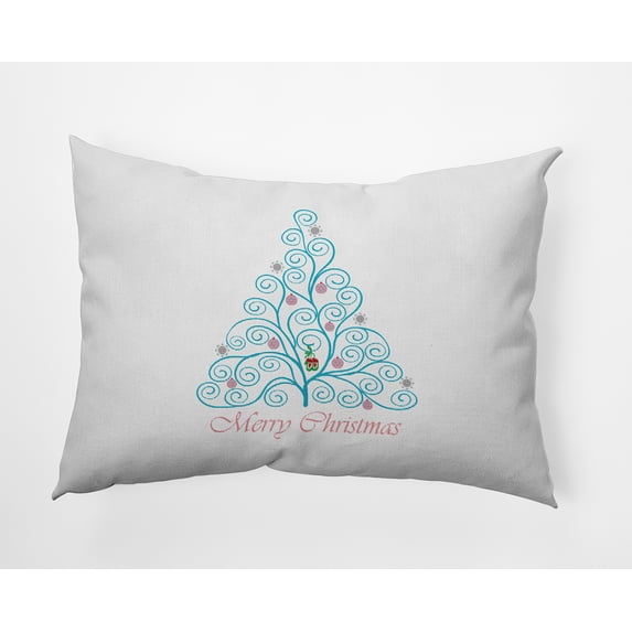 20" x 14" Simply Daisy Decorated Filigree Tree Polyester Accent Pillow, Turquoise Qty 1