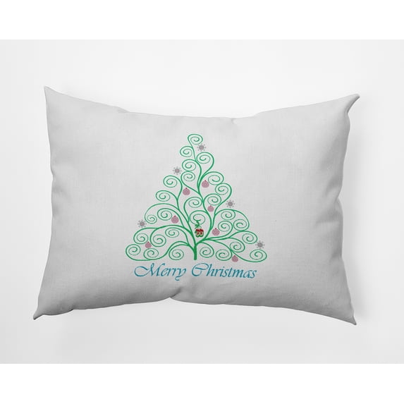 20" x 14" Simply Daisy Decorated Filigree Tree Polyester Indoor/Outdoor Pillow, Bright Green Qty 1