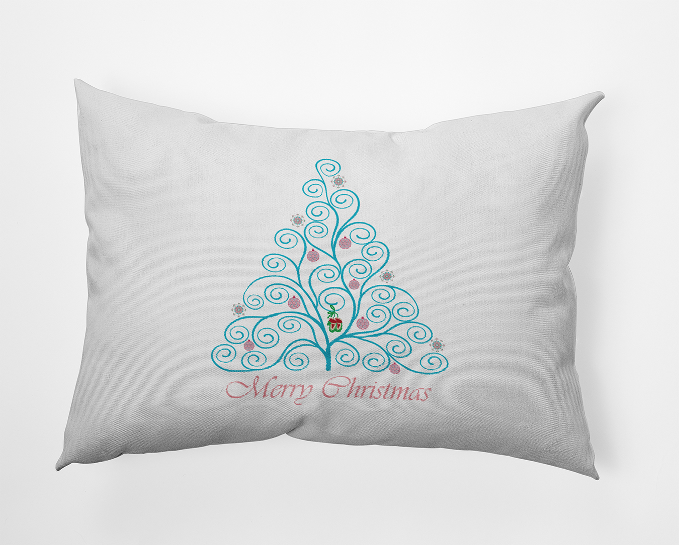 20" x 14" Simply Daisy Decorated Filigree Tree Polyester Indoor/Outdoor Pillow, Turquoise Qty 1