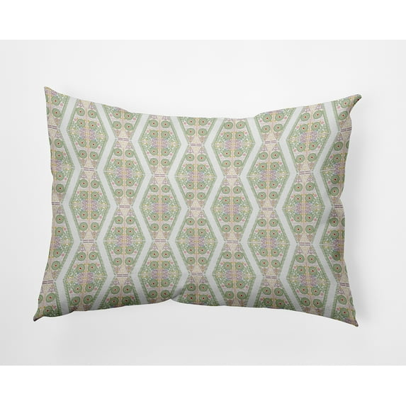 20" x 14" Simply Daisy Detailed Geo Polyester Accent Pillow, Fresh Green Qty 1