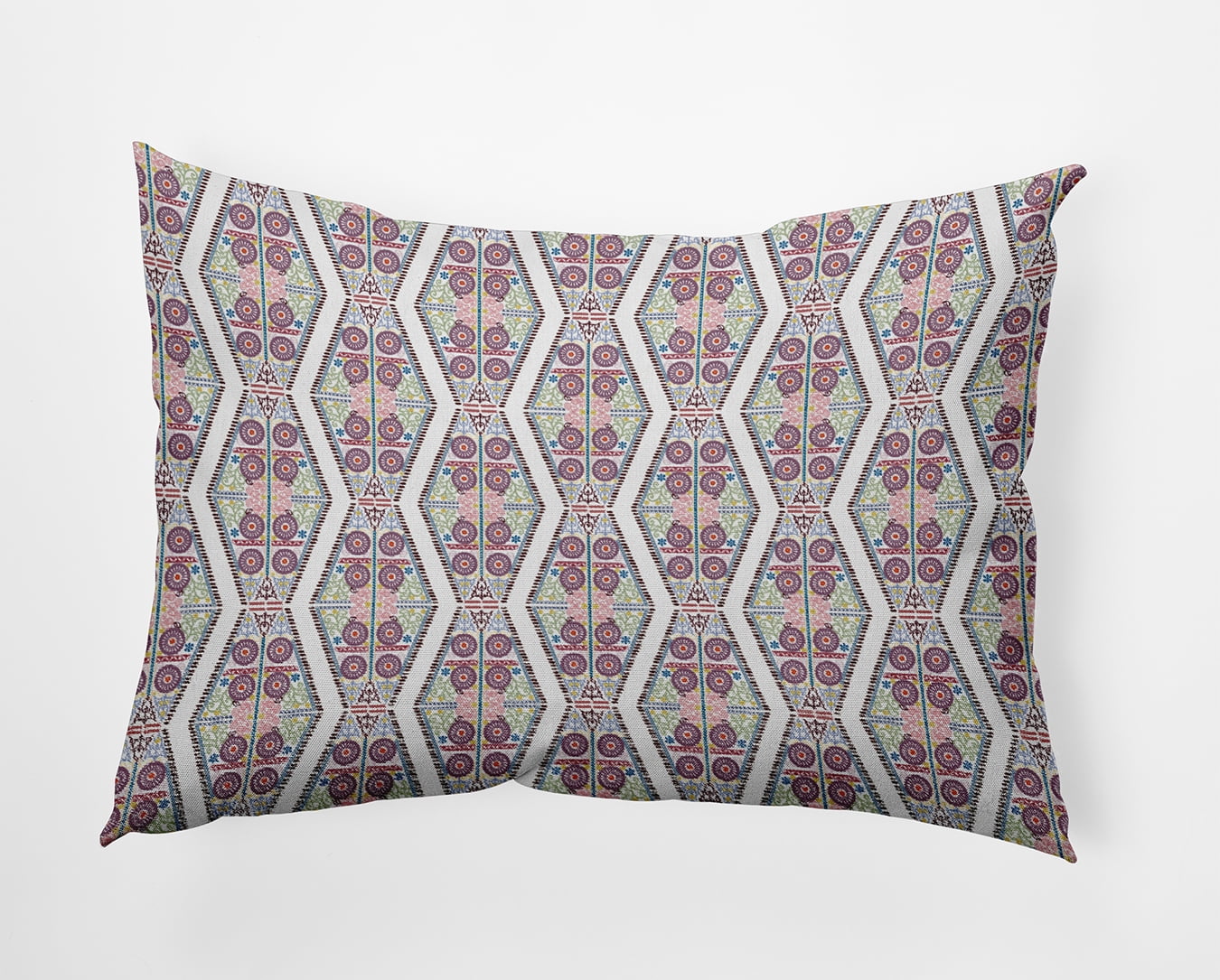 20" x 14" Simply Daisy Detailed Geo Polyester Accent Pillow, Muted Purple Qty 1