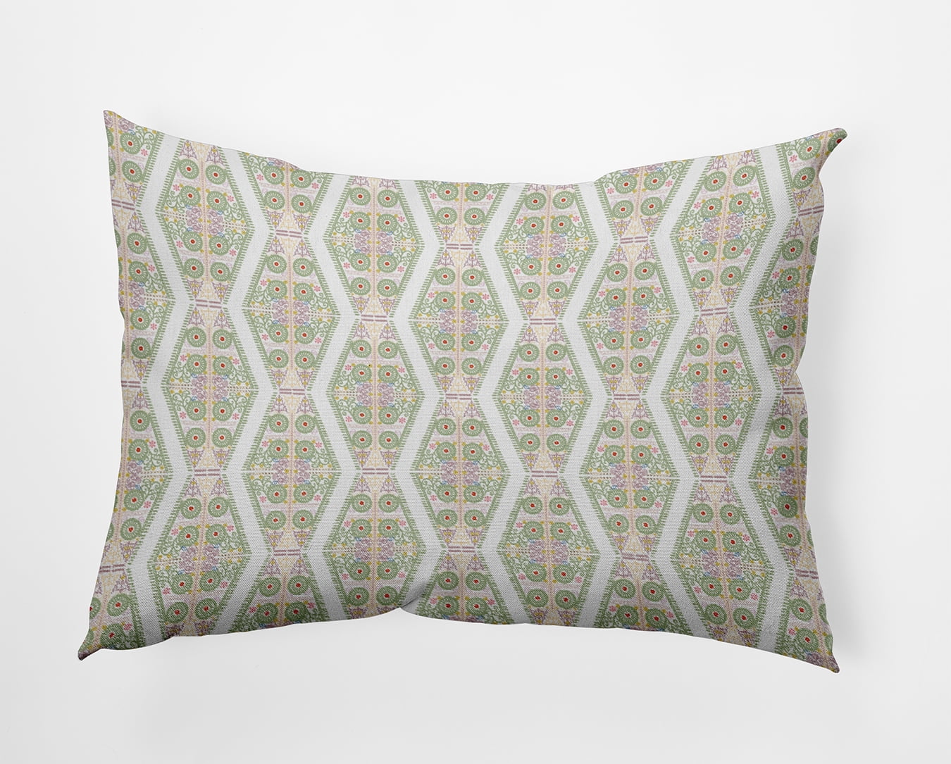 20" x 14" Simply Daisy Detailed Geo Polyester Indoor/Outdoor Pillow, Fresh Green Qty 1