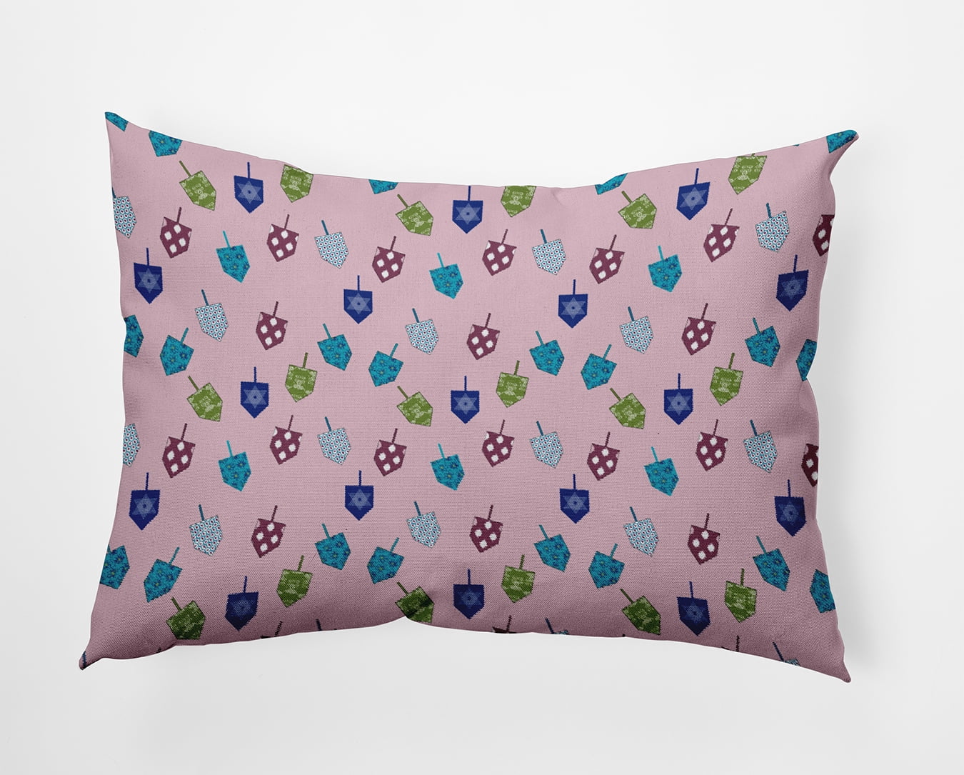 20" x 14" Simply Daisy Dreidel Pattern Polyester Indoor/Outdoor Pillow, Light Pink Qty 1